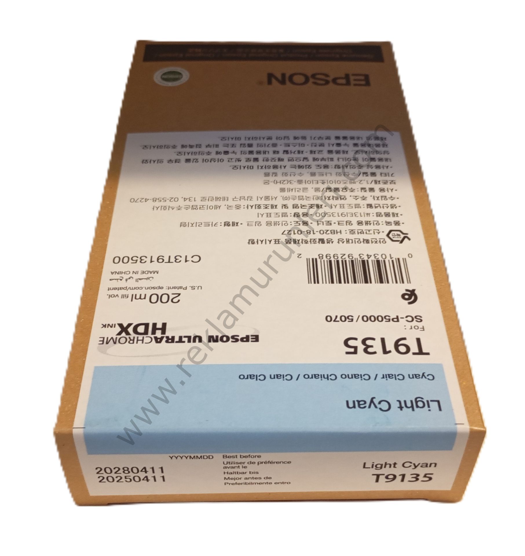 Epson T9135 Light Cyan Kartuş 200ml 2028 Tarihli