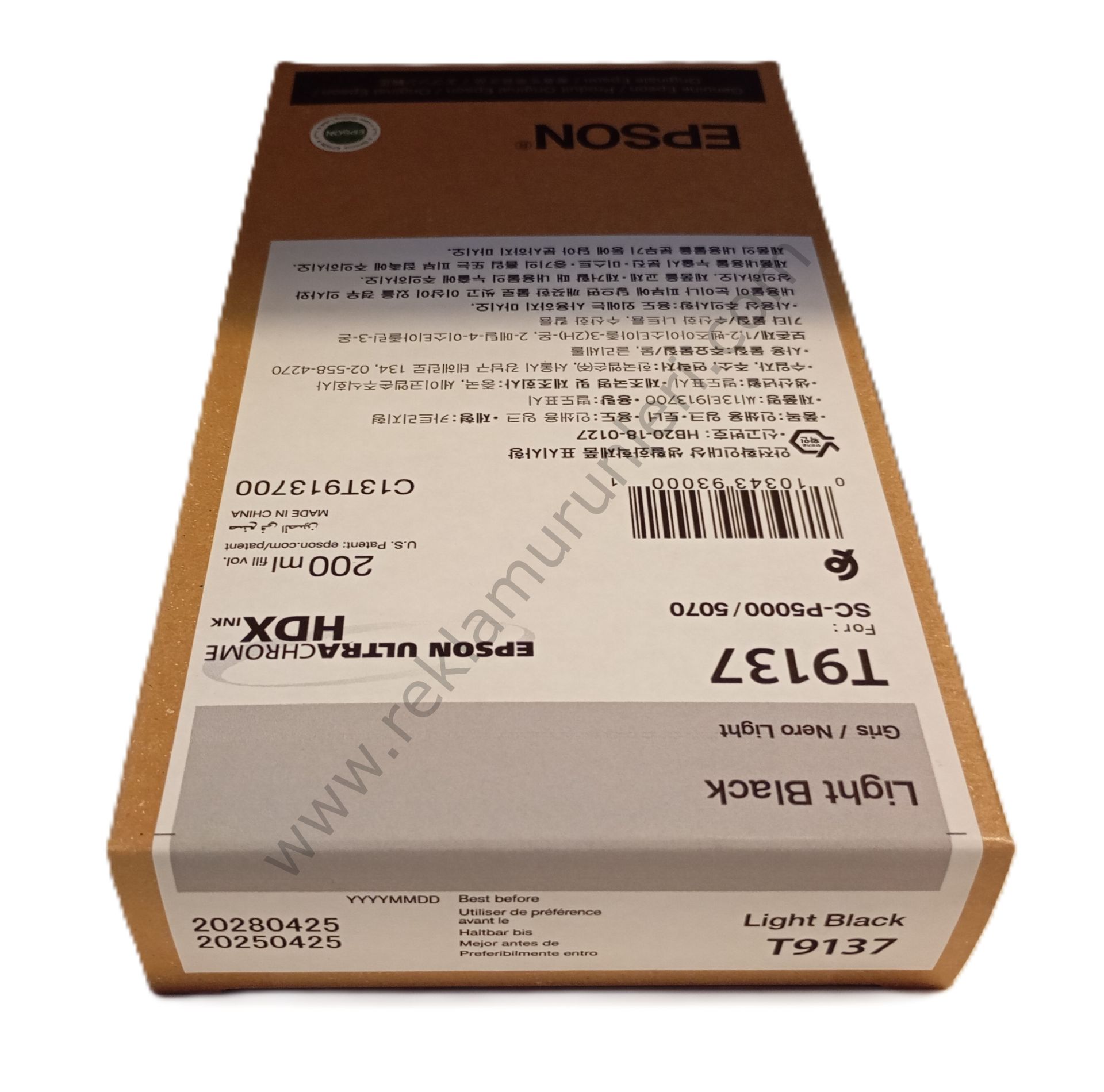 Epson T9137 Light Black Kartuş 200ml 2028 Tarihli
