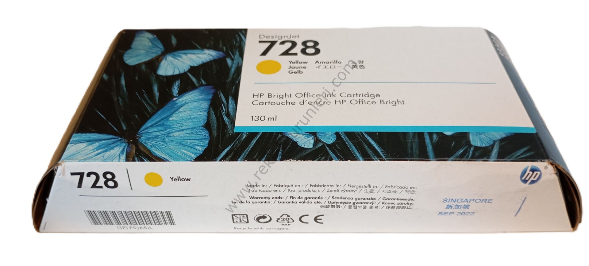 HP F9J65A Yellow Kartuş 130ml 2022 Tarihli
