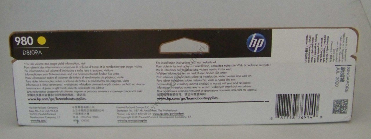 HP D8J09A Yellow Kartuş 83ml 2020 Tarihli