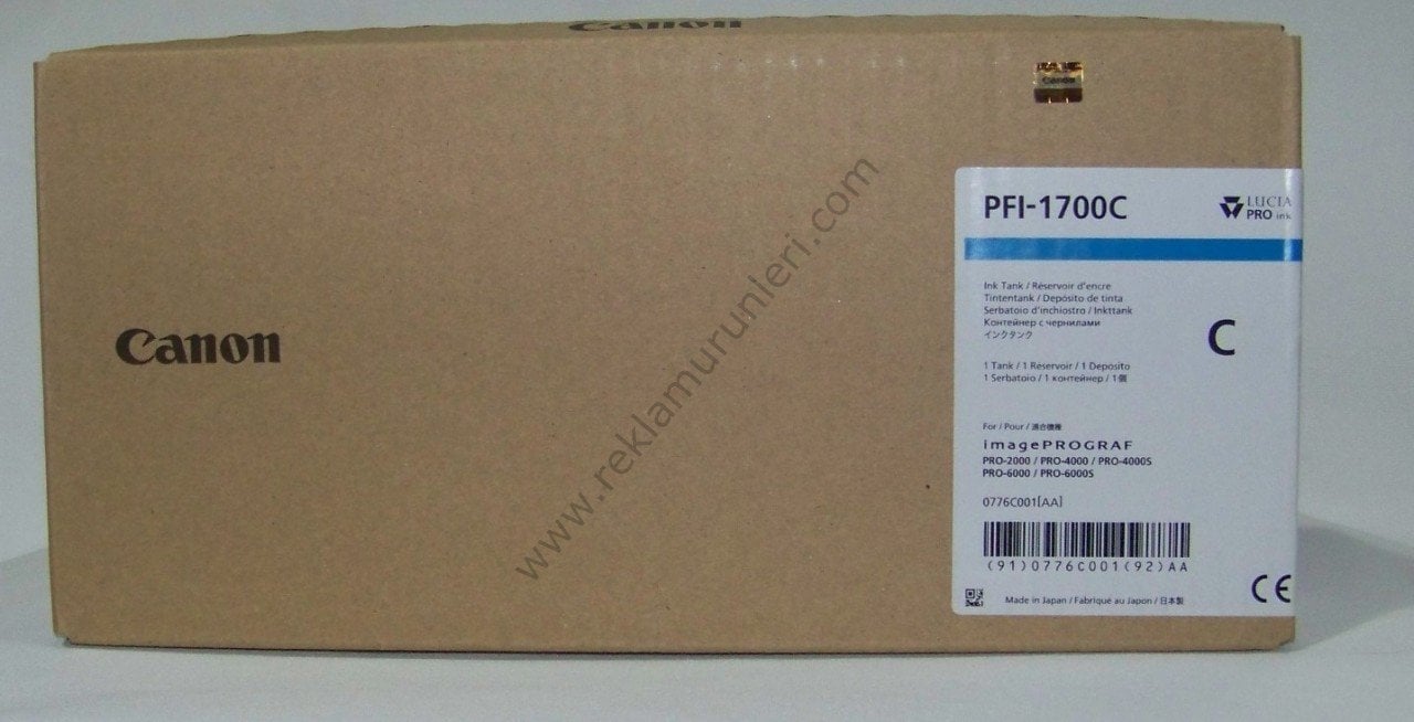 Canon PFI-1700C Cyan Kartuş 700ml