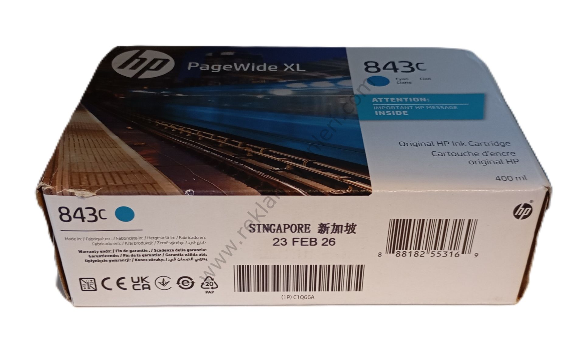 HP C1Q66A Cyan Kartuş 400ml 2026 Tarihli