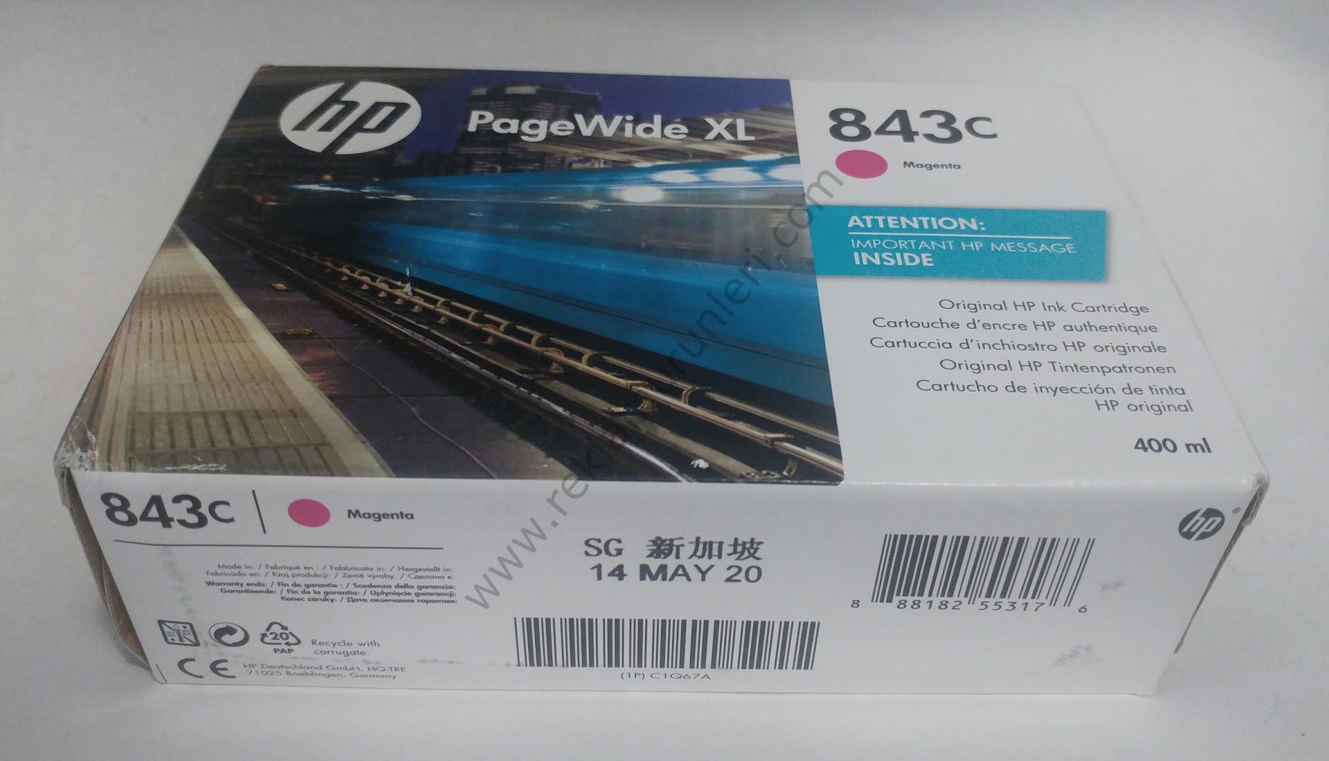 HP C1Q67A Magenta Kartuş 400ml 2020 Tarihli