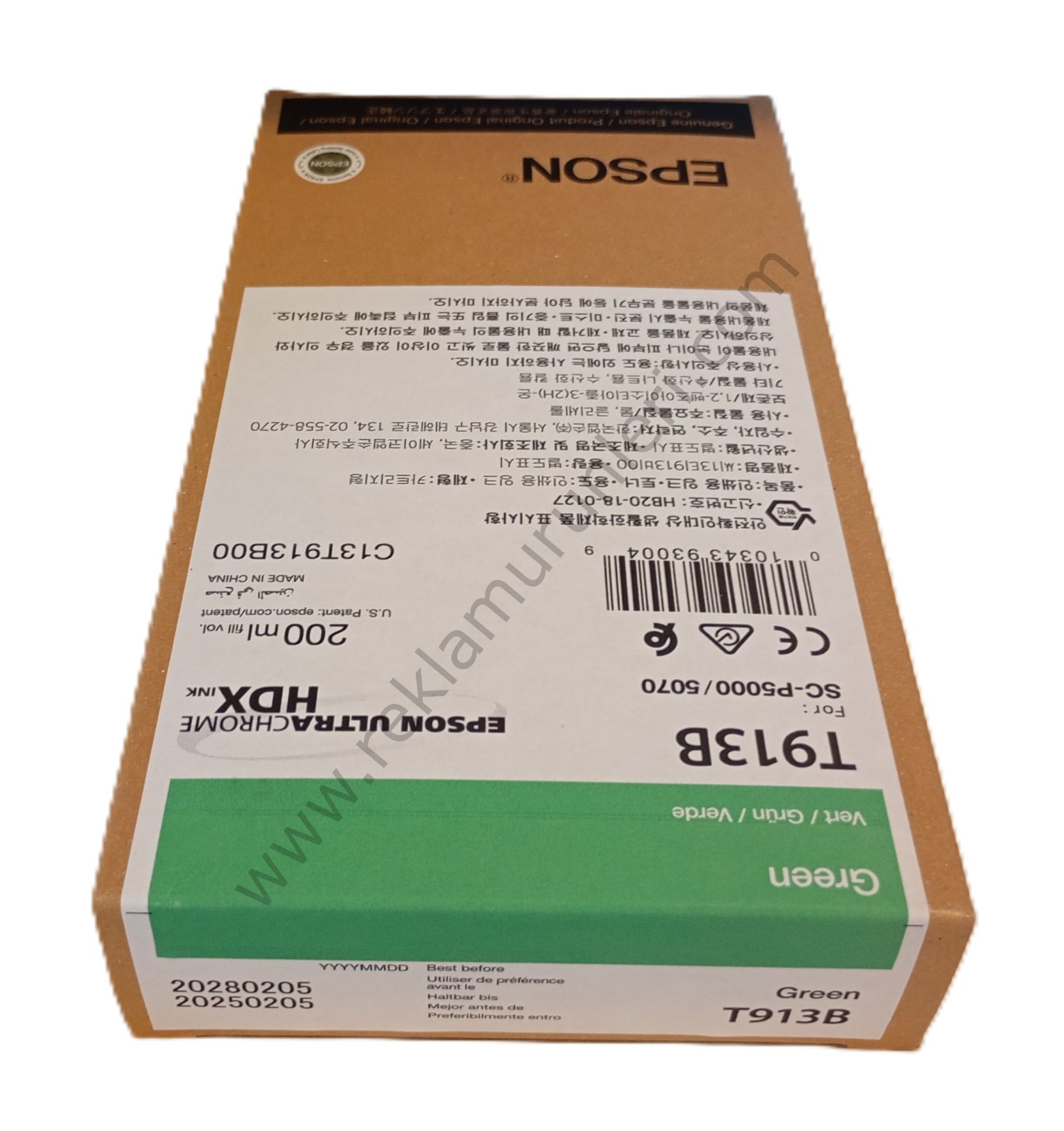 Epson T913B Green 200ml Kartuş 2028 Tarihli