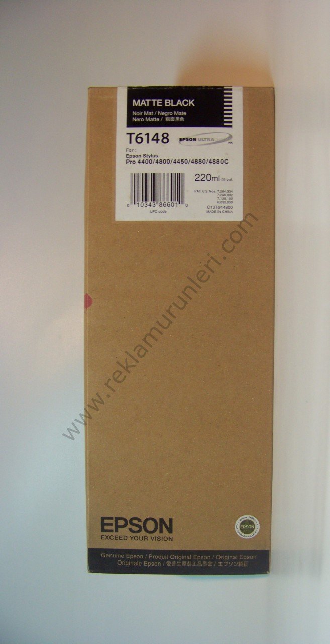Epson Stylus Pro T6148 Matt Black Kartuş 220ml *2009 Tarihli*