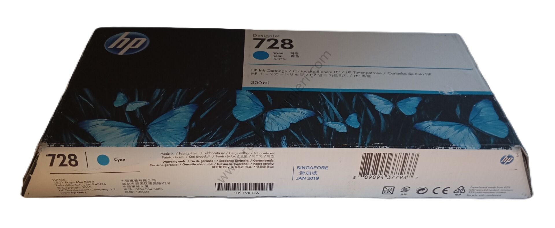 HP F9K17A Cyan Kartuş 300ml 2019 Tarihli