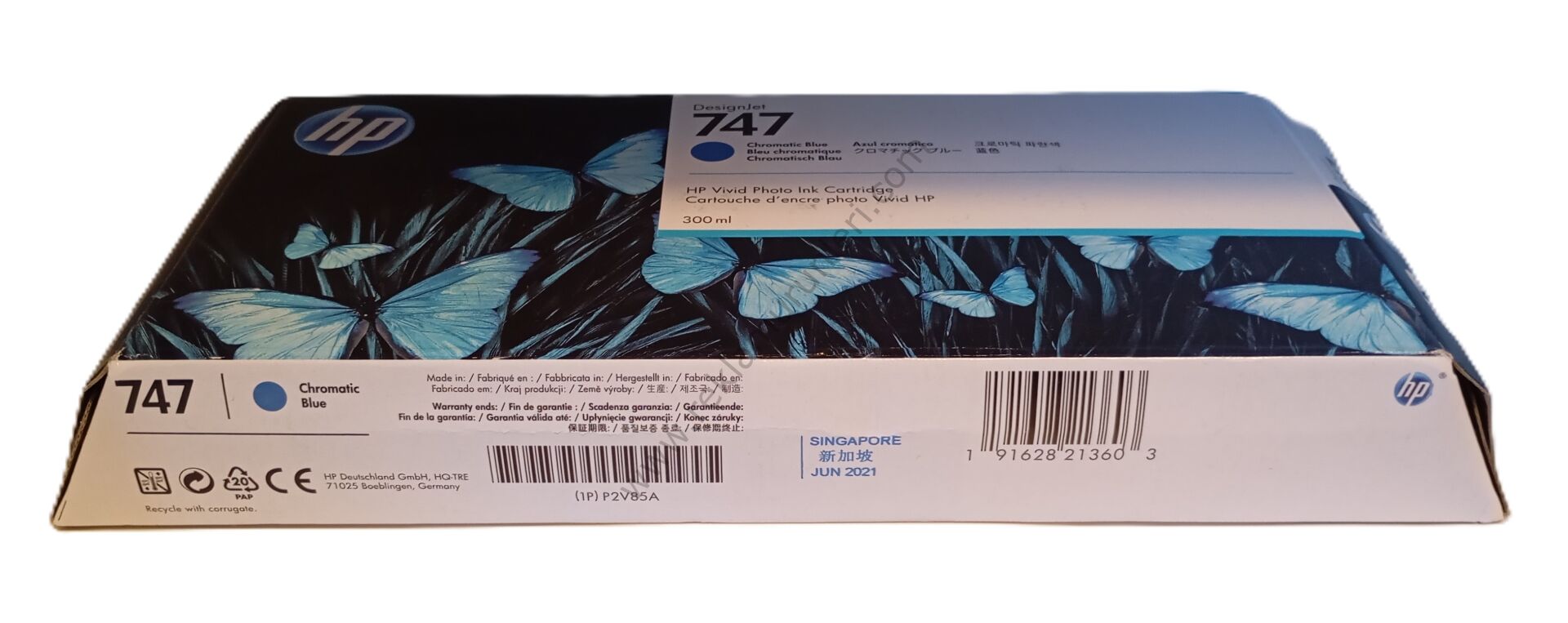 HP 747 P2V85A Chromatic Blue Kartuş 300ml 2021 Tarihli