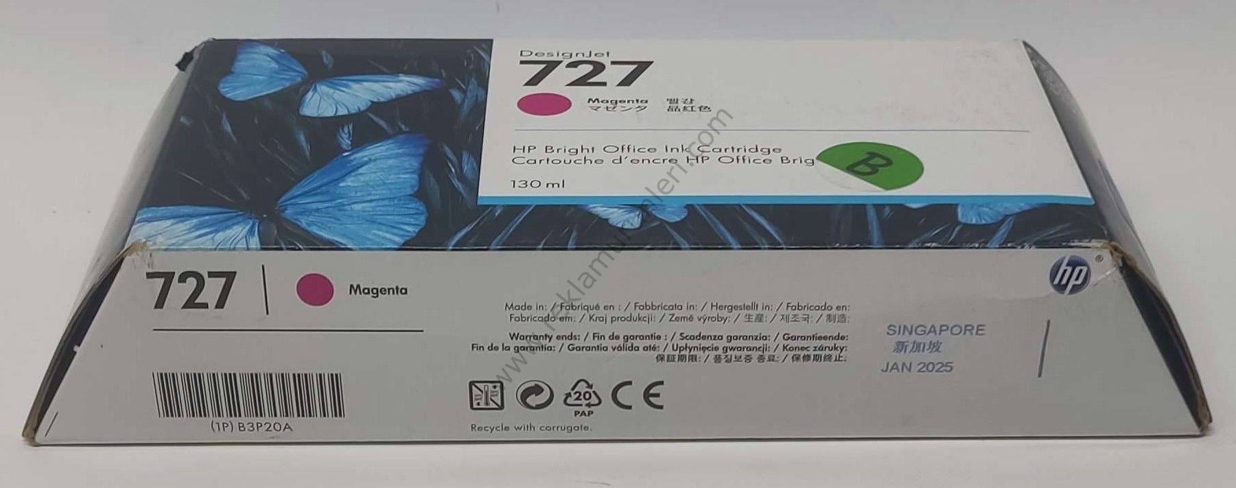 HP B3P20A Magenta Kartuş 130ml 2025 Tarihli