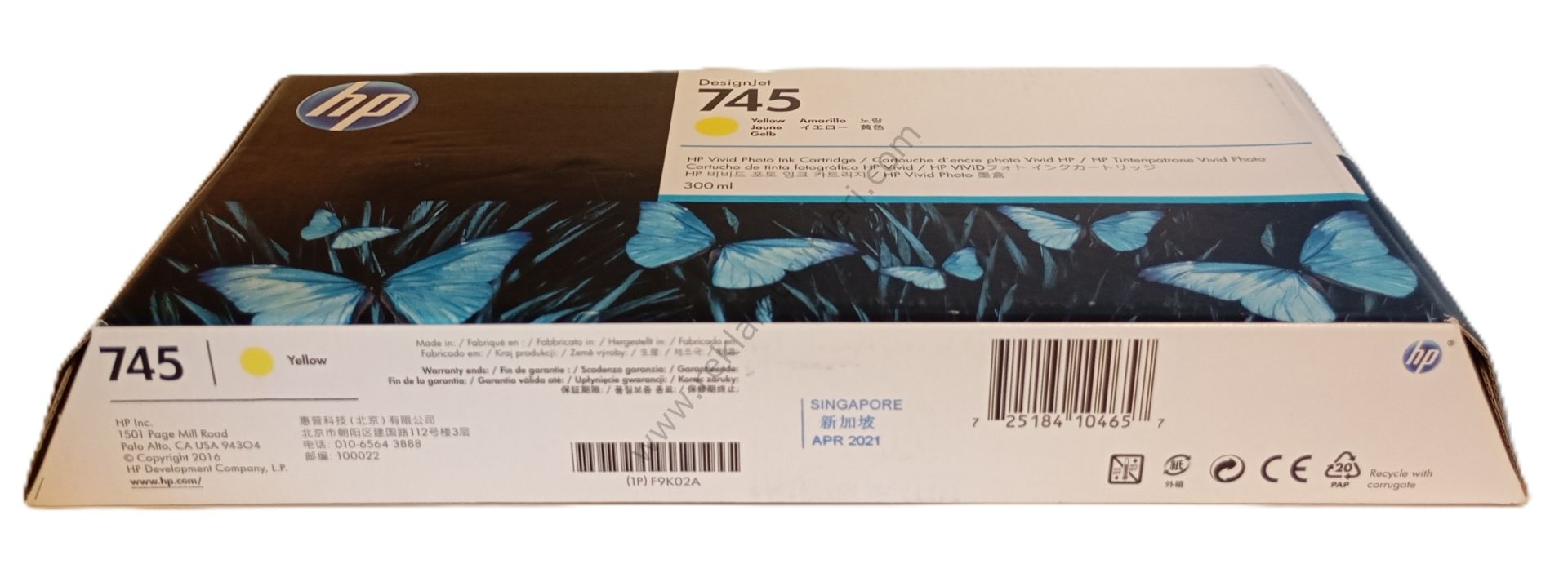 HP F9K02A Yellow Kartuş 300ml 2021 Tarihli