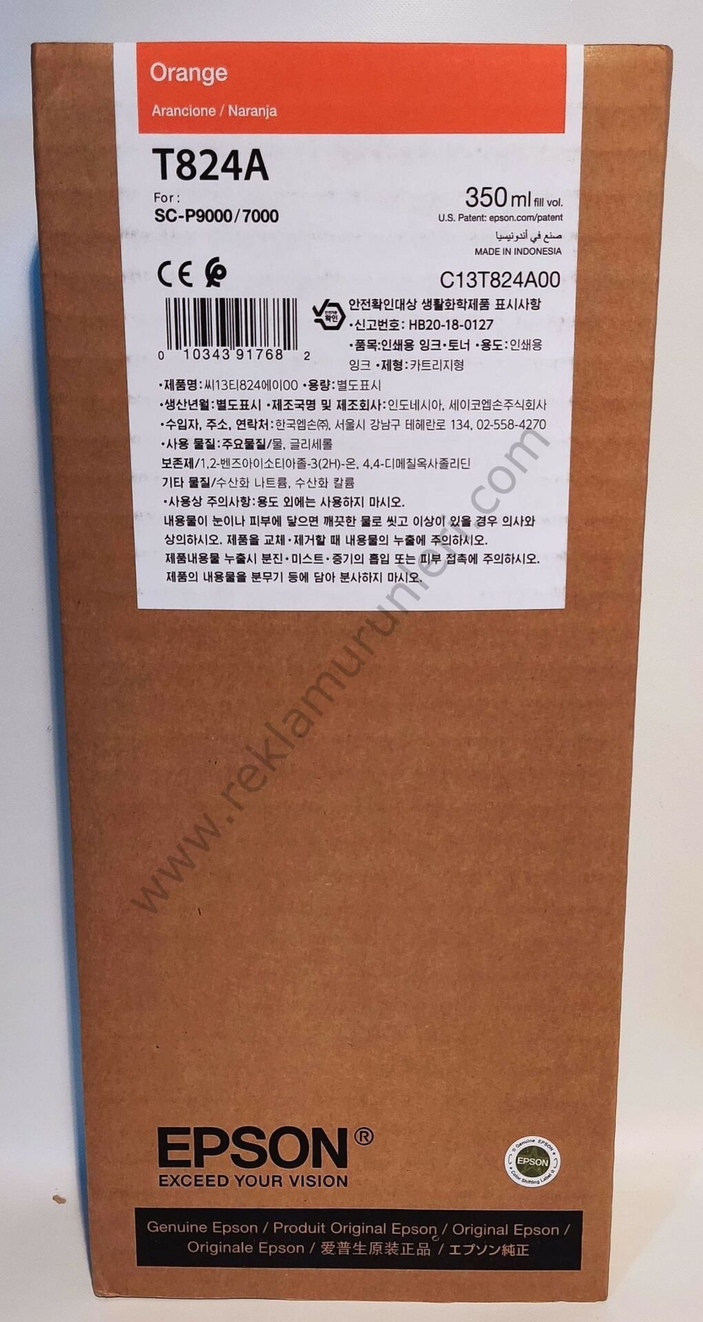 Epson T824A Orange 350ml Kartuş