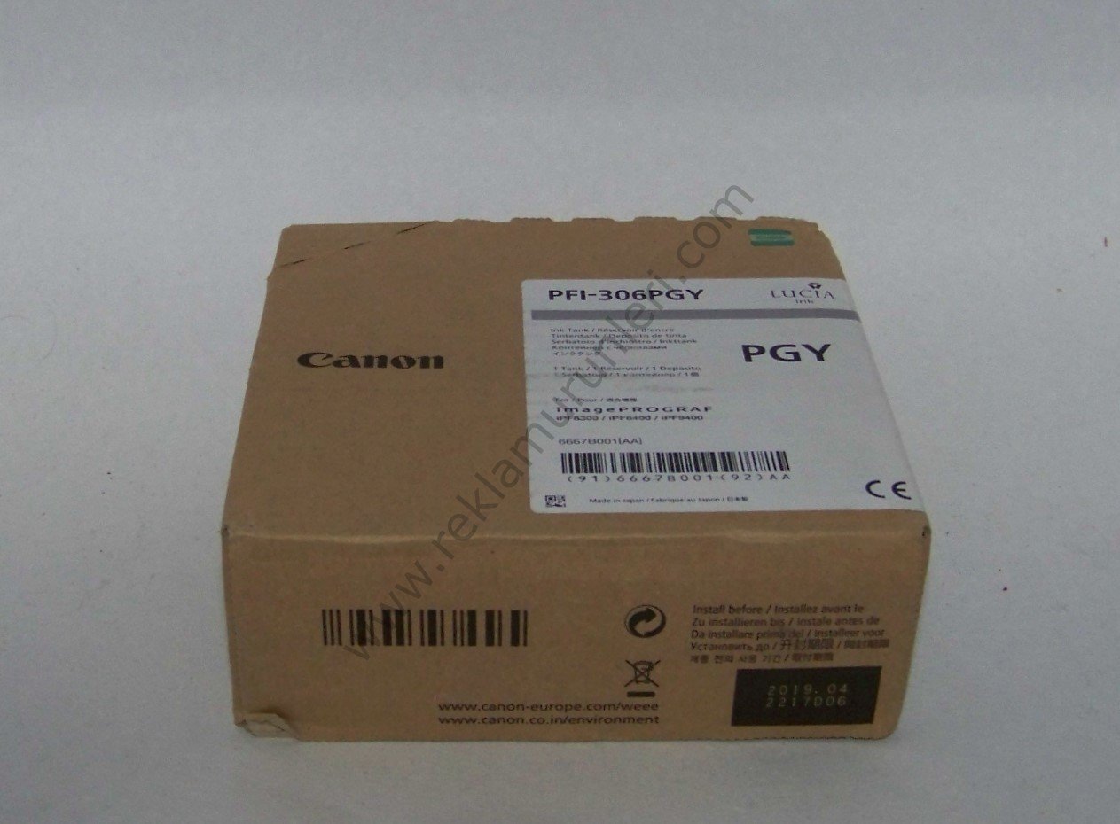 Canon PFI 306PGy Photo Gray Kartuş 2019 Tarihli