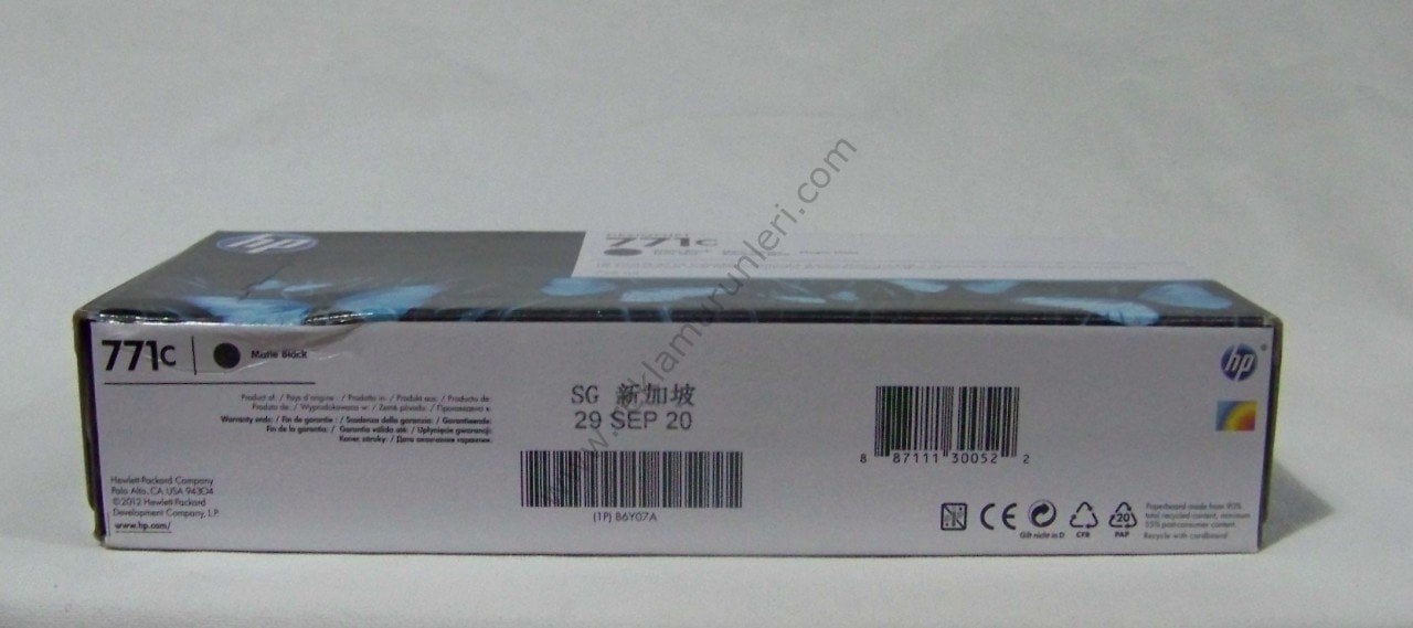 HP B6Y07A Matte Black Kartuş 775ml 2020 Tarihli