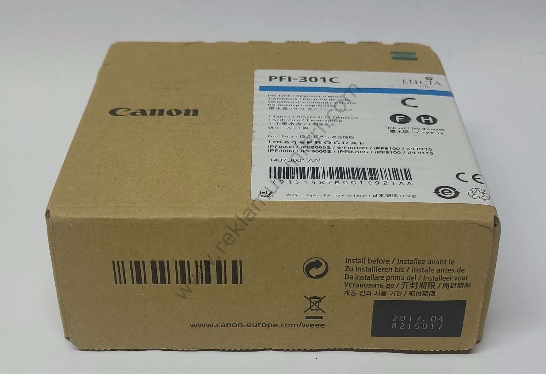 Canon PFI 301C Cyan 330ml 2017 Tarihli