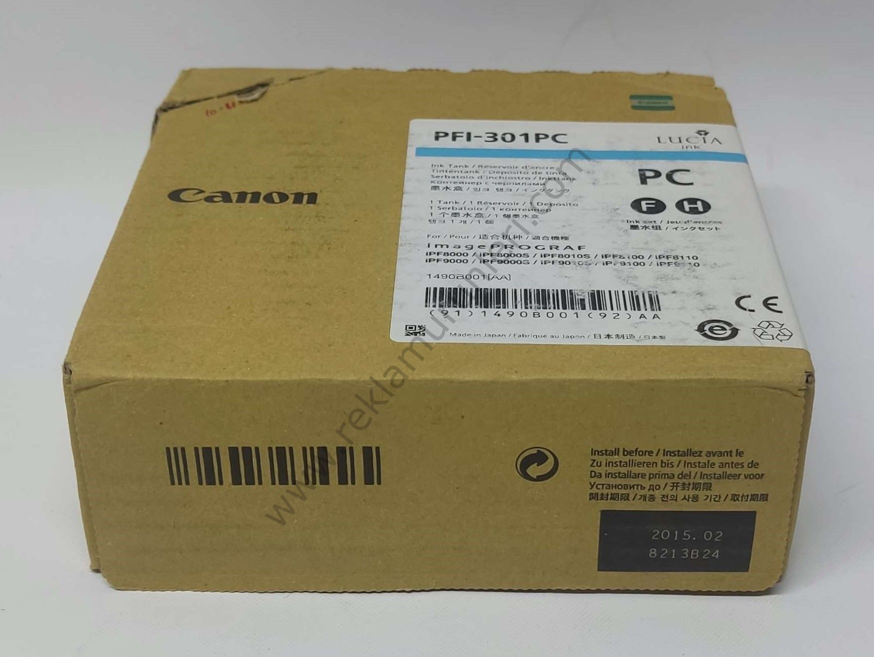 Canon PFI 301PC Photo Cyan Kartuş 330ml 2015 Tarihli