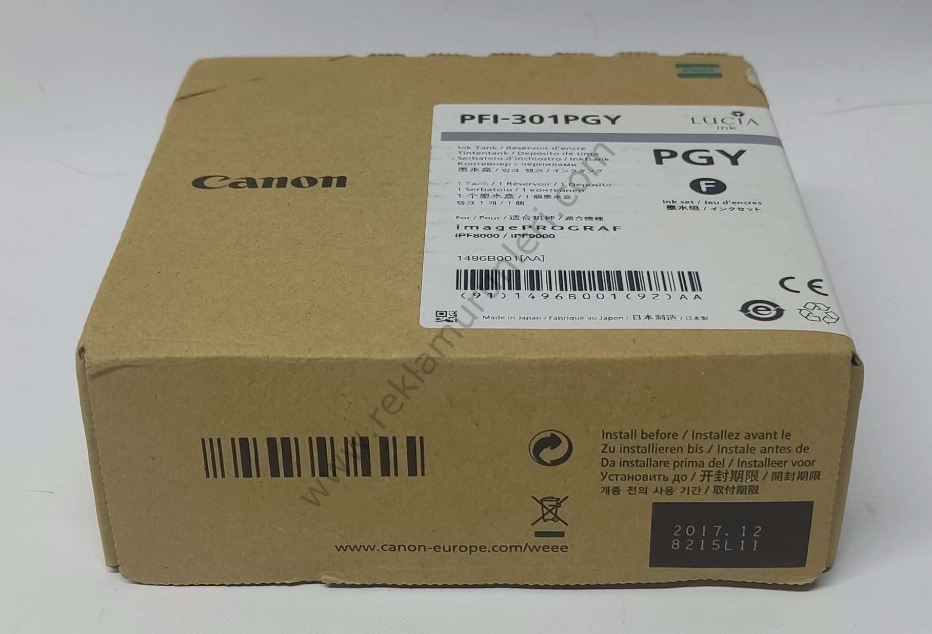 Canon PFI 301PGy Photo Gray Kartuş 330ml 2017 Tarihli