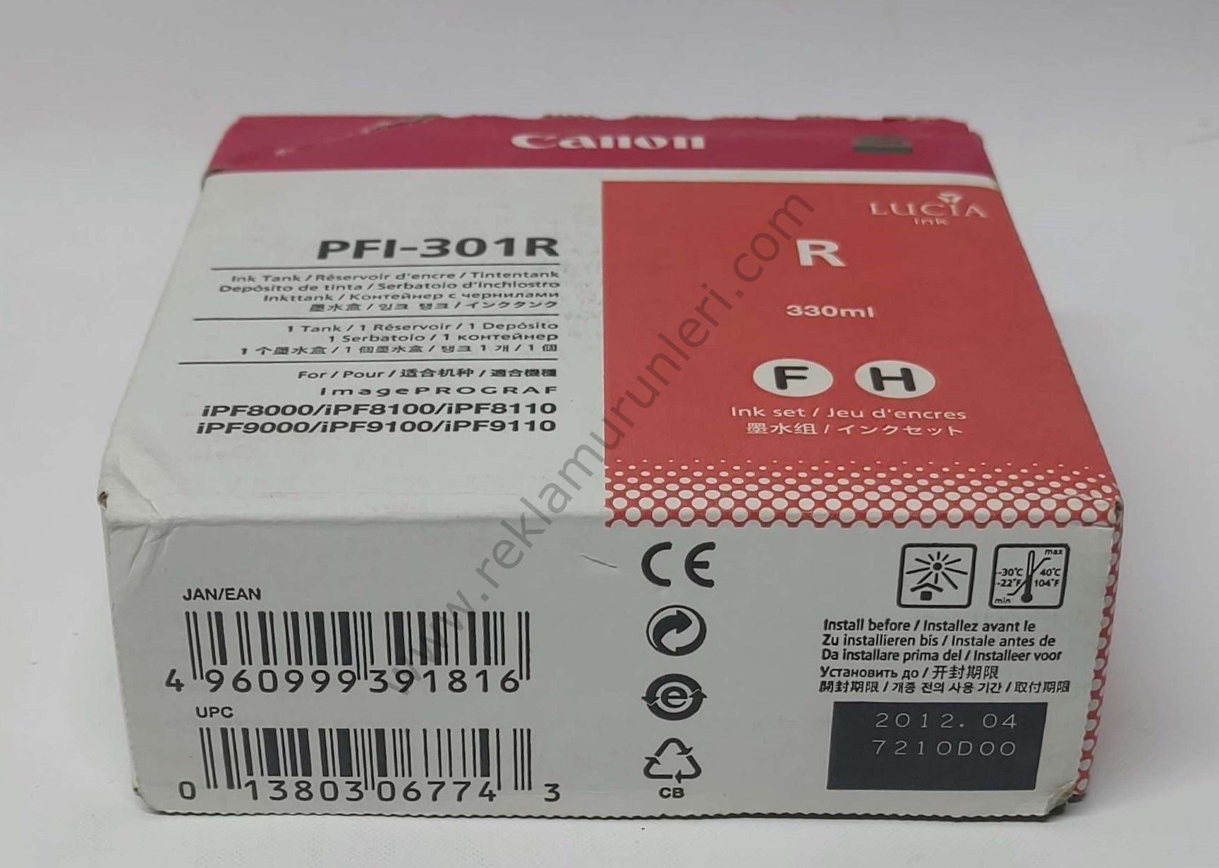 Canon PFI 301R Red Kartuş 330ml 2012 Tarihli
