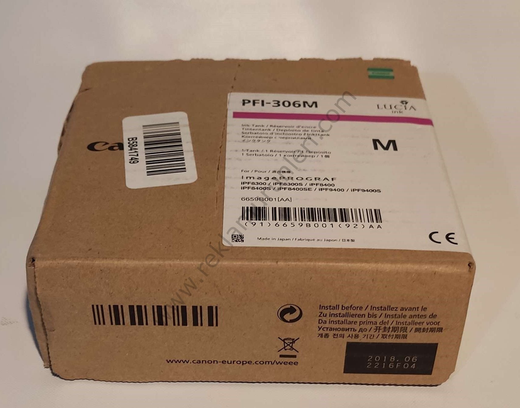 Canon PFI 306M Magenta Kartuş 2018 Tarihli