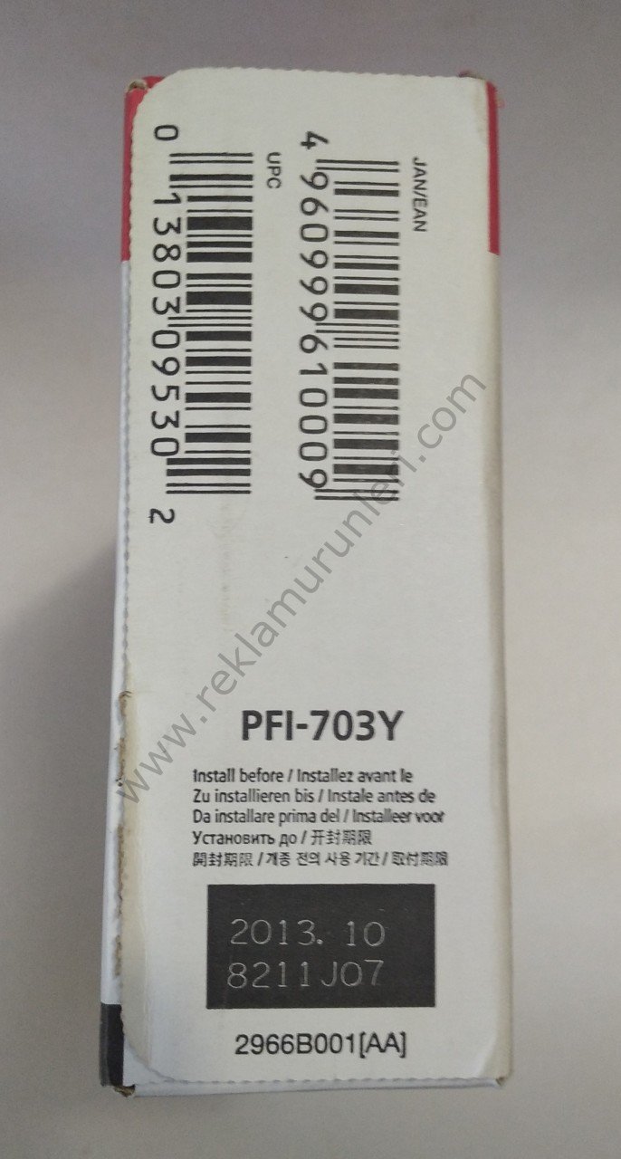 Canon PFI 703Y Yellow Kartuş 700ml 2013 Tarihli