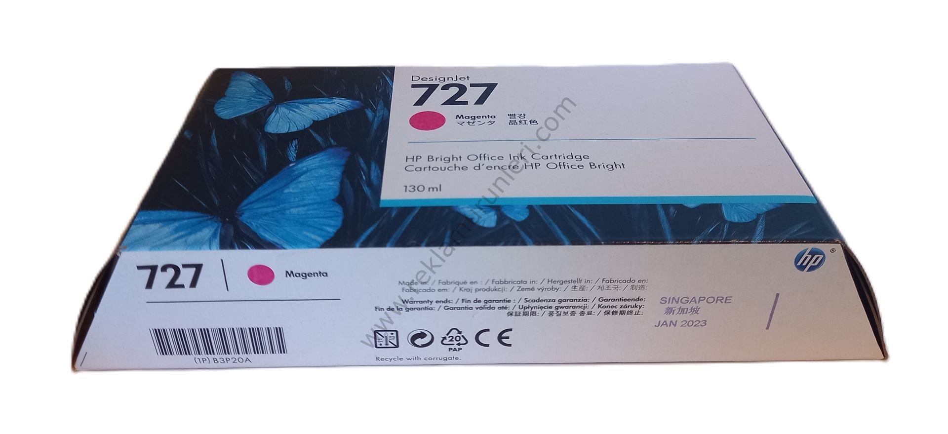 HP B3P20A Magenta Kartuş 130ml 2023 Tarihli