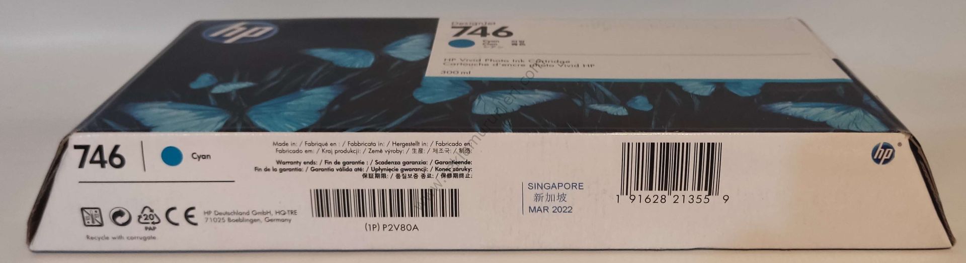 HP 746 P2V80A Cyan Kartuş 300ml 2022 Tarihli