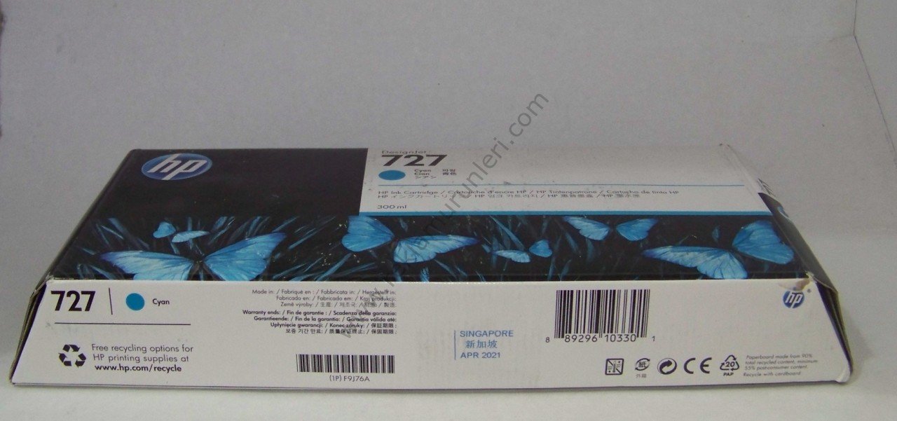 HP F9J76A Cyan Kartuş 300ml 2021 Tarihli