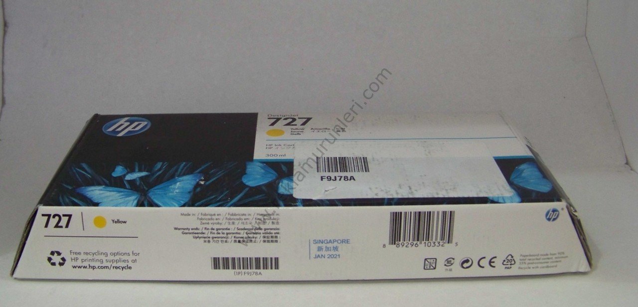 HP F9J78A Yellow Kartuş 300ml 2021 Tarihli