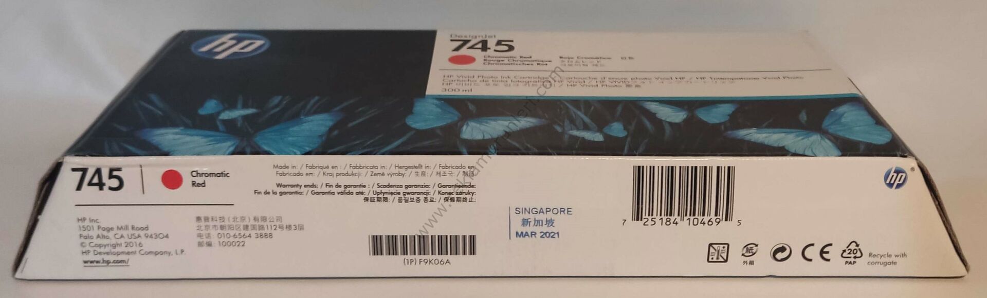 HP F9K06A Cromatic Red Kartuş 300ml 2021 Tarihli