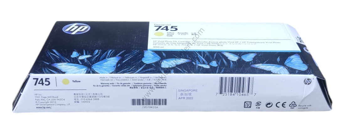 HP F9K02A Yellow Kartuş 300ml 2022 Tarihli