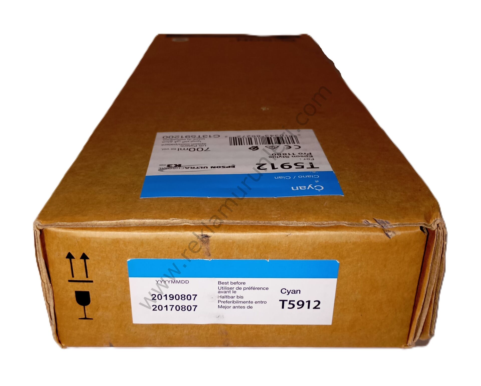 Epson T5912 Cyan 700ml Kartuş 2019 Tarihli