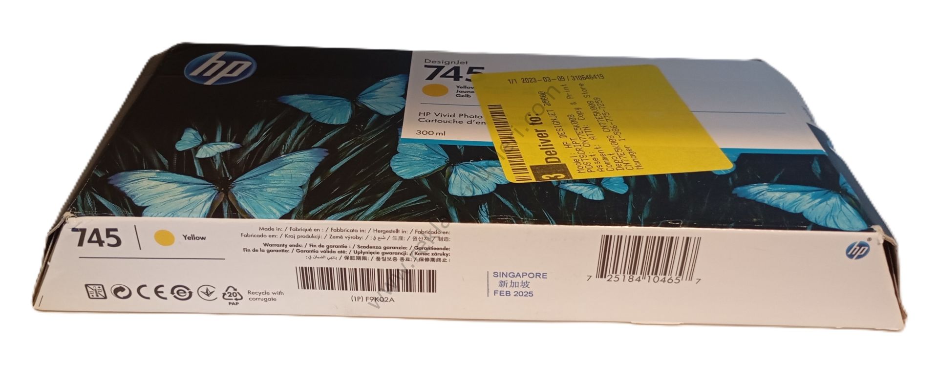 HP F9K02A Yellow Kartuş 300ml 2025 Tarihli